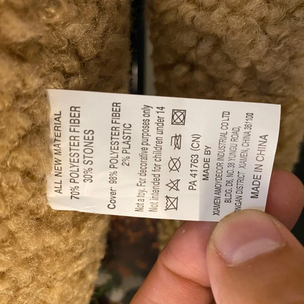 Sugarplum Dreams Gingerbread Man Plush Lifesize Decor 4FT Brown Sherpa Bow